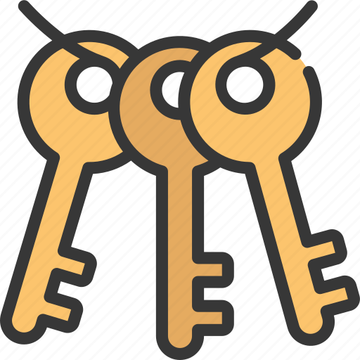 Three, keys, keychain, locksmith, security icon - Download on Iconfinder