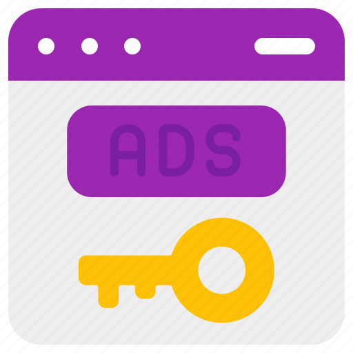 Ads, key, keyword, search, research, seo, marketing icon - Download on Iconfinder