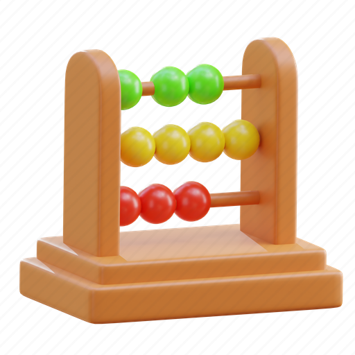 Abacus, math, calculate, accounting, toy, kid, child 3D illustration - Download on Iconfinder