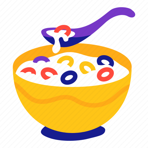 Cereal, cereals, breakfast, food, meals, stickers, sticker illustration - Download on Iconfinder