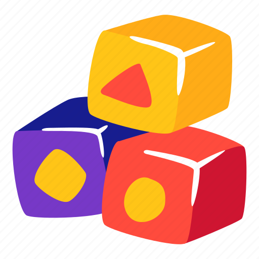 Cube, toy, block, stickers, sticker illustration - Download on Iconfinder