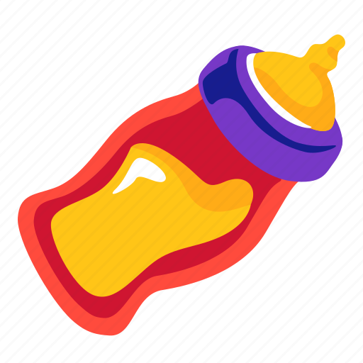 Feeding, bottle, baby, stickers, sticker illustration - Download on Iconfinder