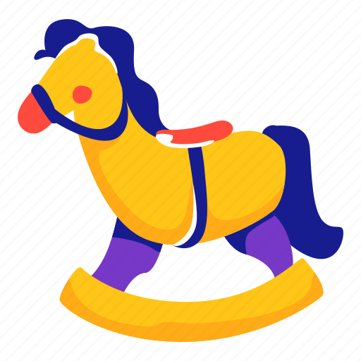 Rocking, horse, toy, kids, duck, child, stickers illustration - Download on Iconfinder