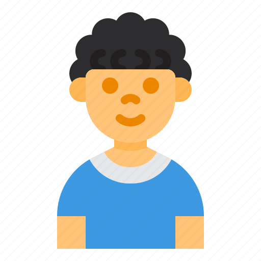 Boy, curly, hair, child, youth, avatar icon - Download on Iconfinder