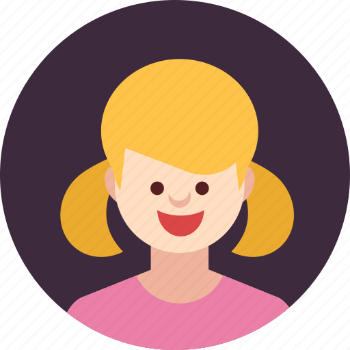 Blonde, cute, girl, joyful, kids, pigtail, young icon - Download on Iconfinder