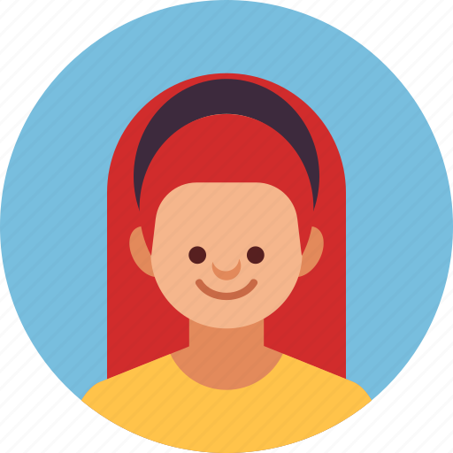 Bangs, girl, happy, joyful, kids, redhead, smile icon - Download on Iconfinder