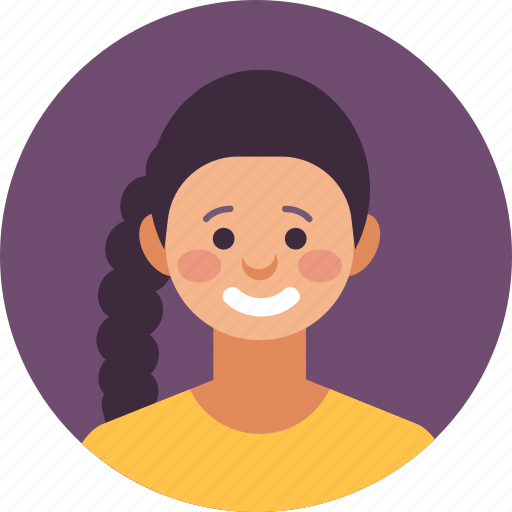 Braid, cheerful, girl, happy, kids, ponytail, smiling icon - Download on Iconfinder