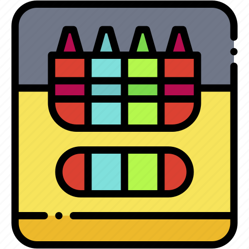 Crayons, drawing, art, stationery, pencil, kids, activity icon - Download on Iconfinder