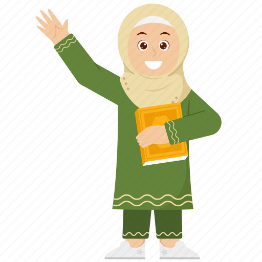 Girl, holding, quran, ramadan, hijab, muslim, islam icon - Download on Iconfinder