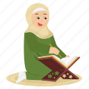 girl, reading, quran, islam, pray, ramadan, education, religion, eid