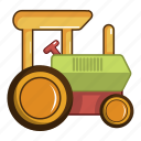 cartoon, machine, object, play, toy, tractor, vehicle