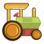 cartoon, machine, object, play, toy, tractor, vehicle 