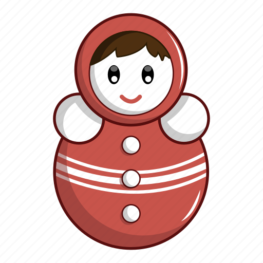 Cartoon, object, poly, red, roly, toy, white icon - Download on Iconfinder