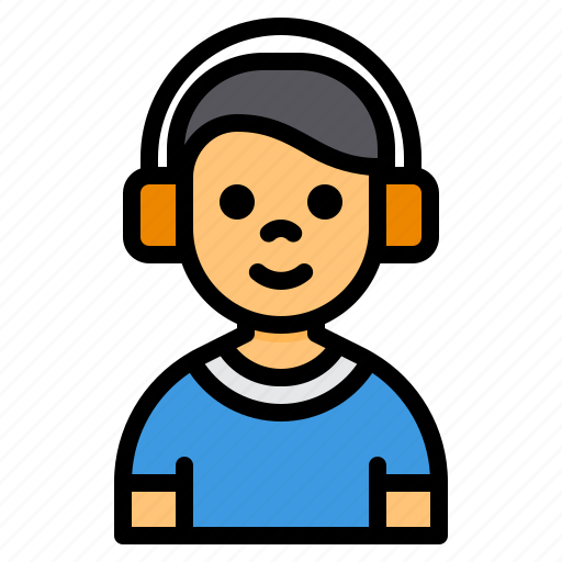 Boy, child, male, youth, avatar, headphone, music icon - Download on Iconfinder