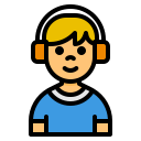 boy, smile, child, youth, avatar, headphone, music