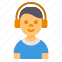 boy, child, male, youth, avatar, headphone, music