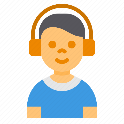 Boy, child, male, youth, avatar, headphone, music icon - Download on Iconfinder