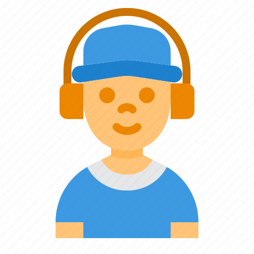 Boy, child, youth, avatar, cap, headphone, music icon - Download on Iconfinder