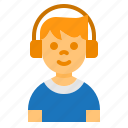 boy, child, youth, avatar, headphone, music