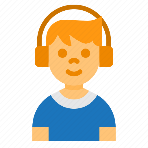 Boy, child, youth, avatar, headphone, music icon - Download on Iconfinder