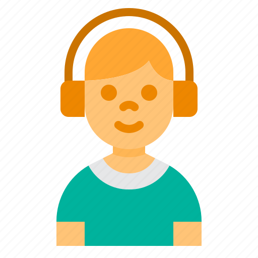 Boy, child, youth, cute, avatar, headphone, music icon - Download on Iconfinder