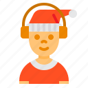 boy, christmas, child, youth, avatar, headphone, music