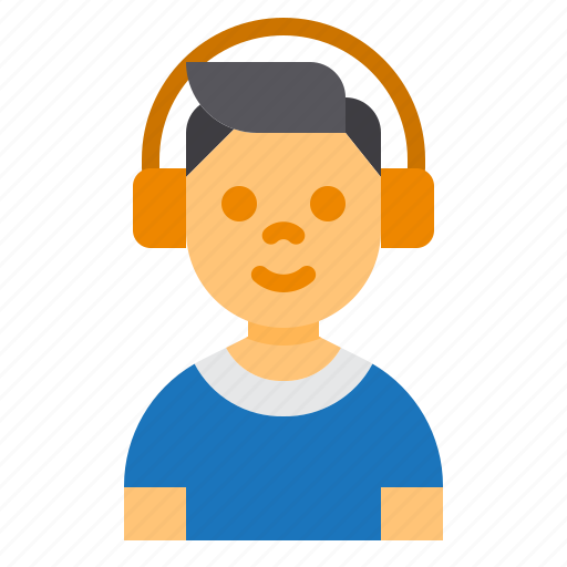 Boy, cute, child, youth, avatar, headphone, music icon - Download on Iconfinder