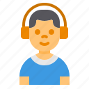 boy, male, avatar, youth, child, headphone, music