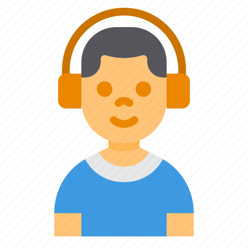 Boy, male, avatar, youth, child, headphone, music icon - Download on Iconfinder