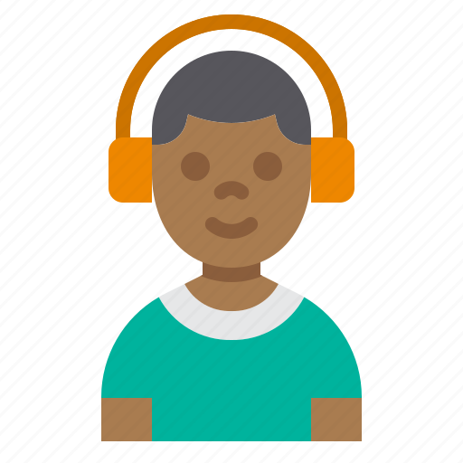 Boy, male, child, avatar, youth, headphone, music icon - Download on Iconfinder