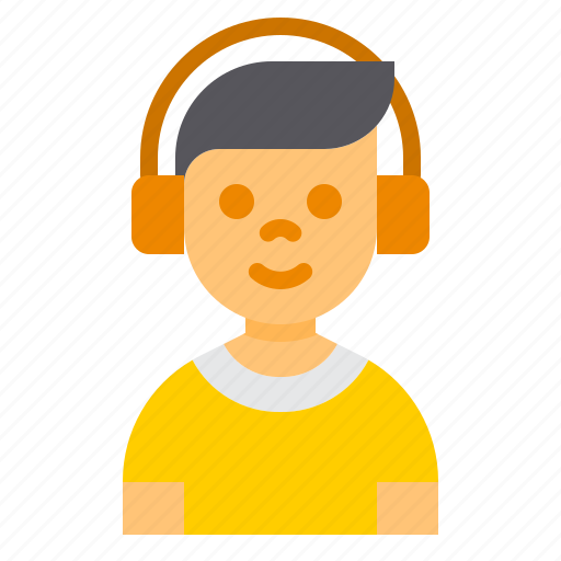 Boy, male, child, kid, avatar, headphone, music icon - Download on Iconfinder