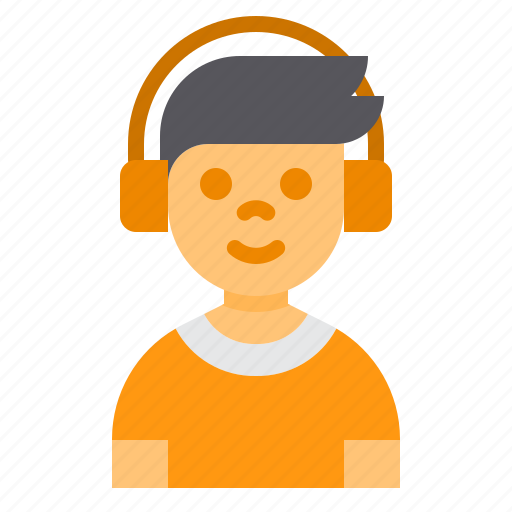 Boy, people, cute, youth, avatar, headphone, music icon - Download on Iconfinder