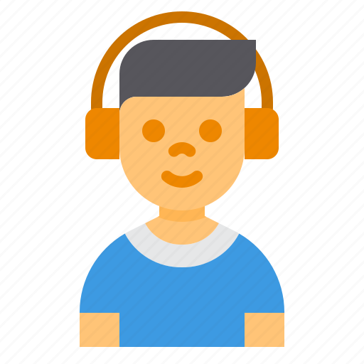 Boy, student, kids, youth, avatar, headphone, music icon - Download on Iconfinder