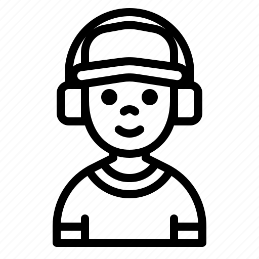 Boy, child, youth, avatar, cap, headphone, music icon - Download on Iconfinder