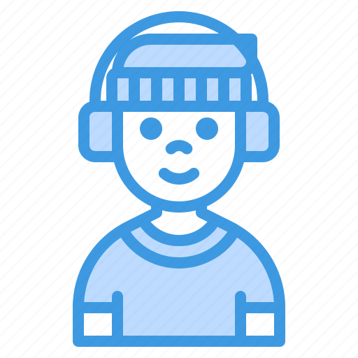 Boy, male, exercise, youth, avatar, headphone, music icon - Download on Iconfinder