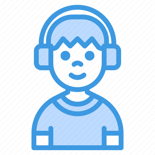 Boy, people, child, youth, avatar, headphone, music icon - Download on Iconfinder