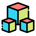 square, cube, box, block, geometric
