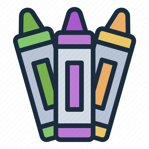 Crayon, stationary, student, kid, kindergarten, drawing icon - Download on Iconfinder