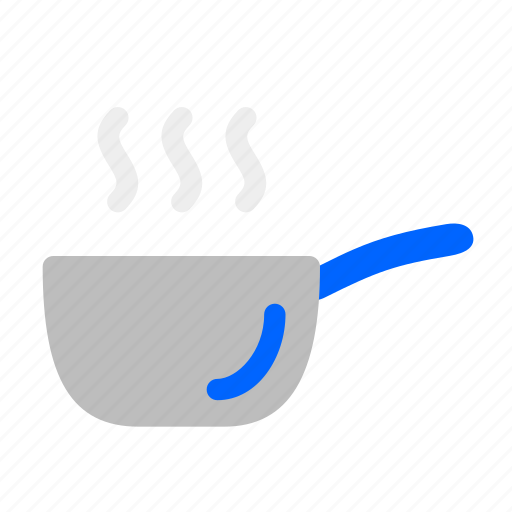 Boiled pan, cooking pan, lid pan, pan with smoke, pot icon - Download on Iconfinder