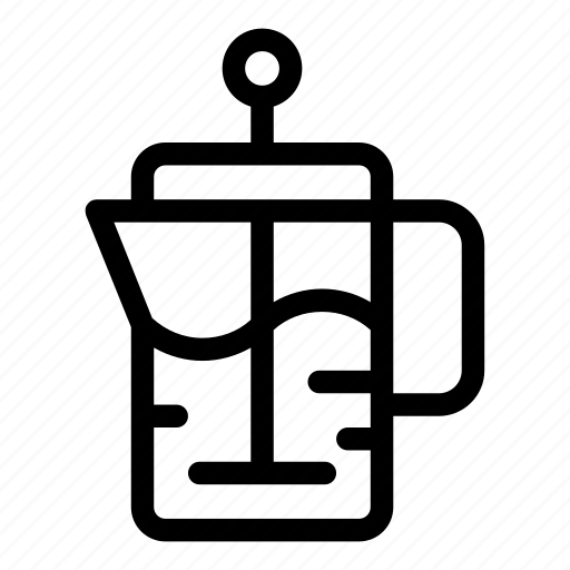 Coffee shop, french, french press, hot coffee, kitchenware, plunger, press icon - Download on Iconfinder