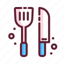 cook, kitchen, knife, spatula, utensil