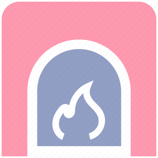 Fire, fire place, heat, home, house, kitchen, warm icon - Download on Iconfinder