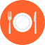 cooking, cutlery, dishware, food, fork, kitchenware, knife, lunch, plate, restaurant, serve, service, serving, utensil 
