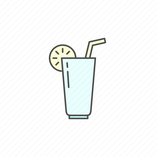 Drink, glass, ice, juice, lemon, orange, straw icon - Download on Iconfinder