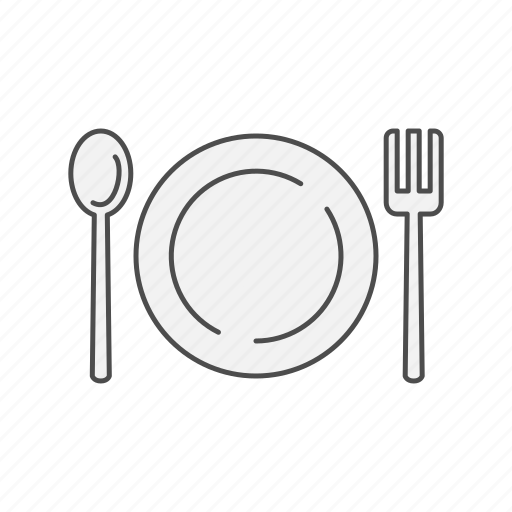 Dish, food, fork, meal, plate, restaurant, spoon icon - Download on Iconfinder