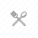 eat, food, fork, restaurant, spoon, steel