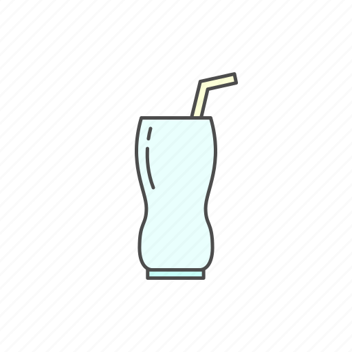 Drink, glass, ice, straw, wavy icon - Download on Iconfinder