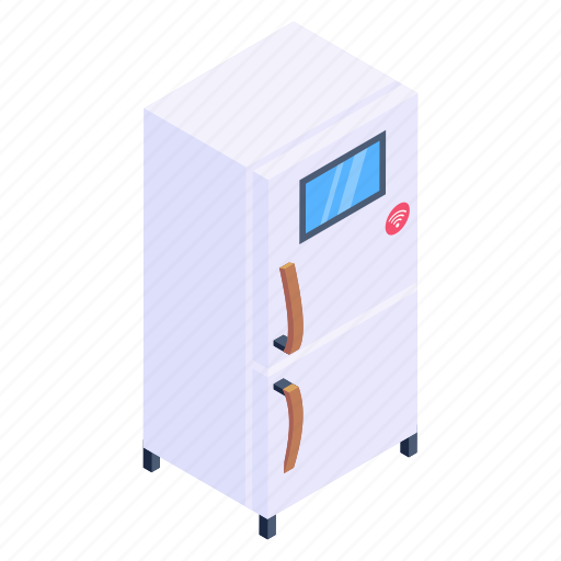 Smart fridge, smart refrigerator, wifi fridge, home appliance, internet refrigerator icon - Download on Iconfinder