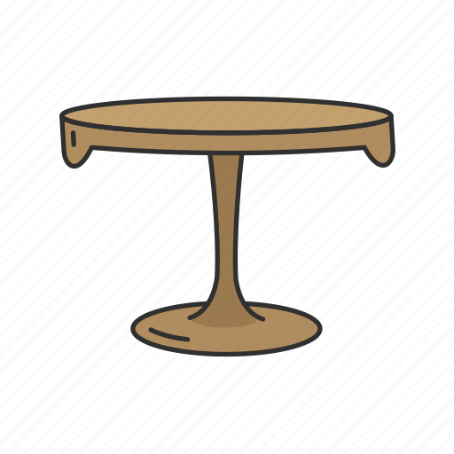 Bench, dinner table, furniture, household, kitchen, round table, table icon - Download on Iconfinder