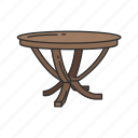 bench, dinner table, furniture, household, kitchen, table